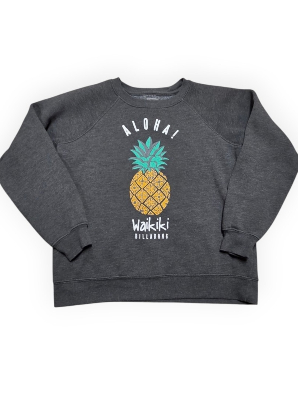 Billabong Aloha Waikiki Pineapple Sweatshirt Charcoal Grey Size S